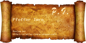 Pfeffer Imre névjegykártya
